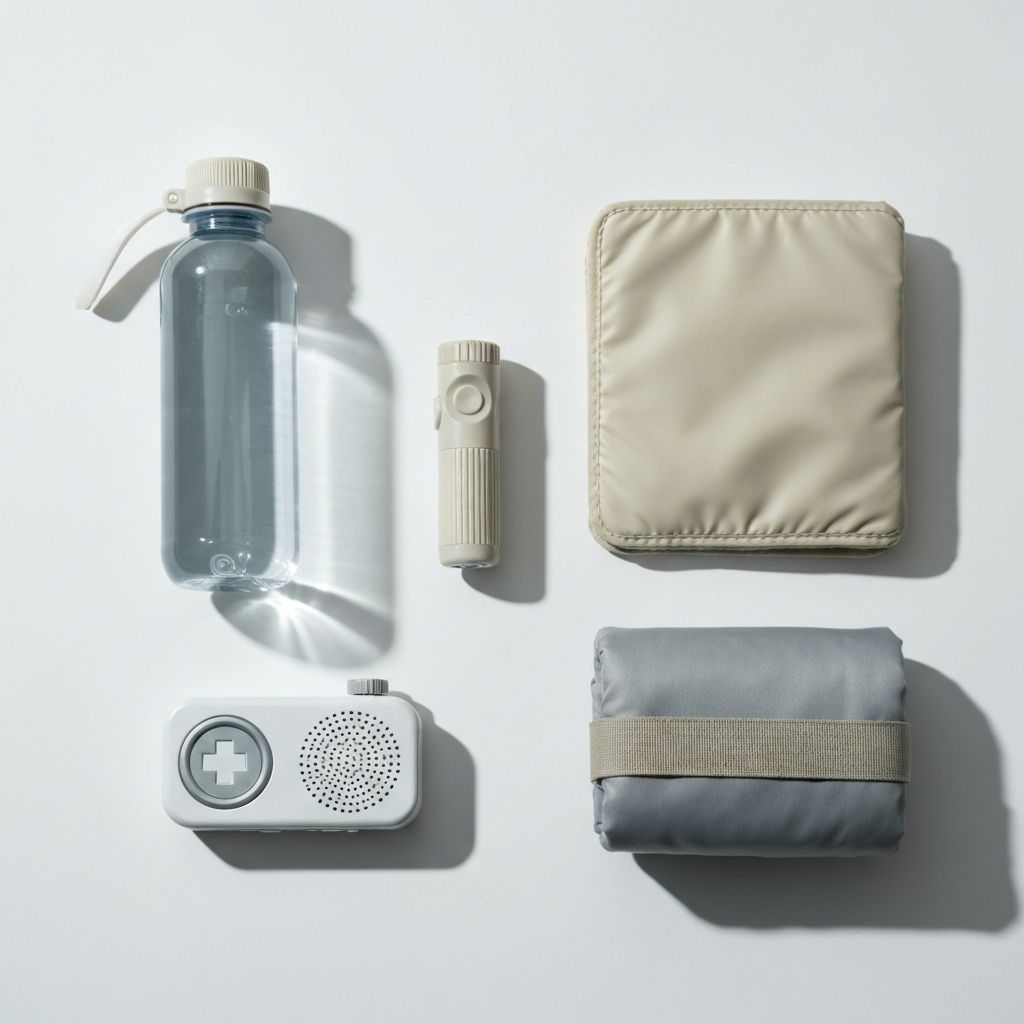 整理された防災用品